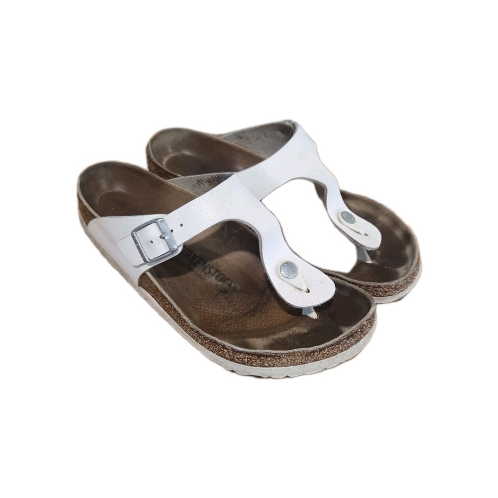 Birkenstock Gizeh Birk- Flo White Thong Sandal 41 US Size 10/10.5 Cork Comfort